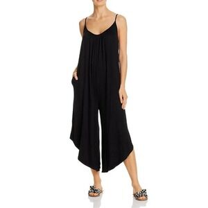 NWT J. Valdi‎ Flowy Jumpsuit Swim Cover Up Jumpsuit Black Size Large